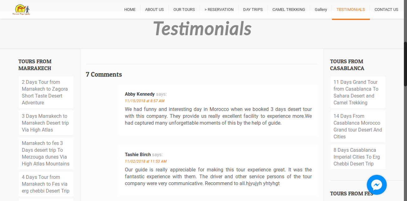 testomonial Page